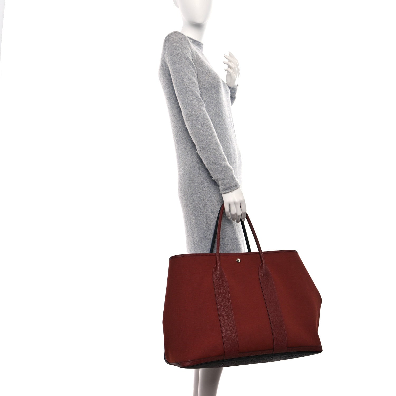 Hermes Toile Militaire Negonda Garden Party Voyage Colorblock 49 GM Black Rouge H 2 of 10