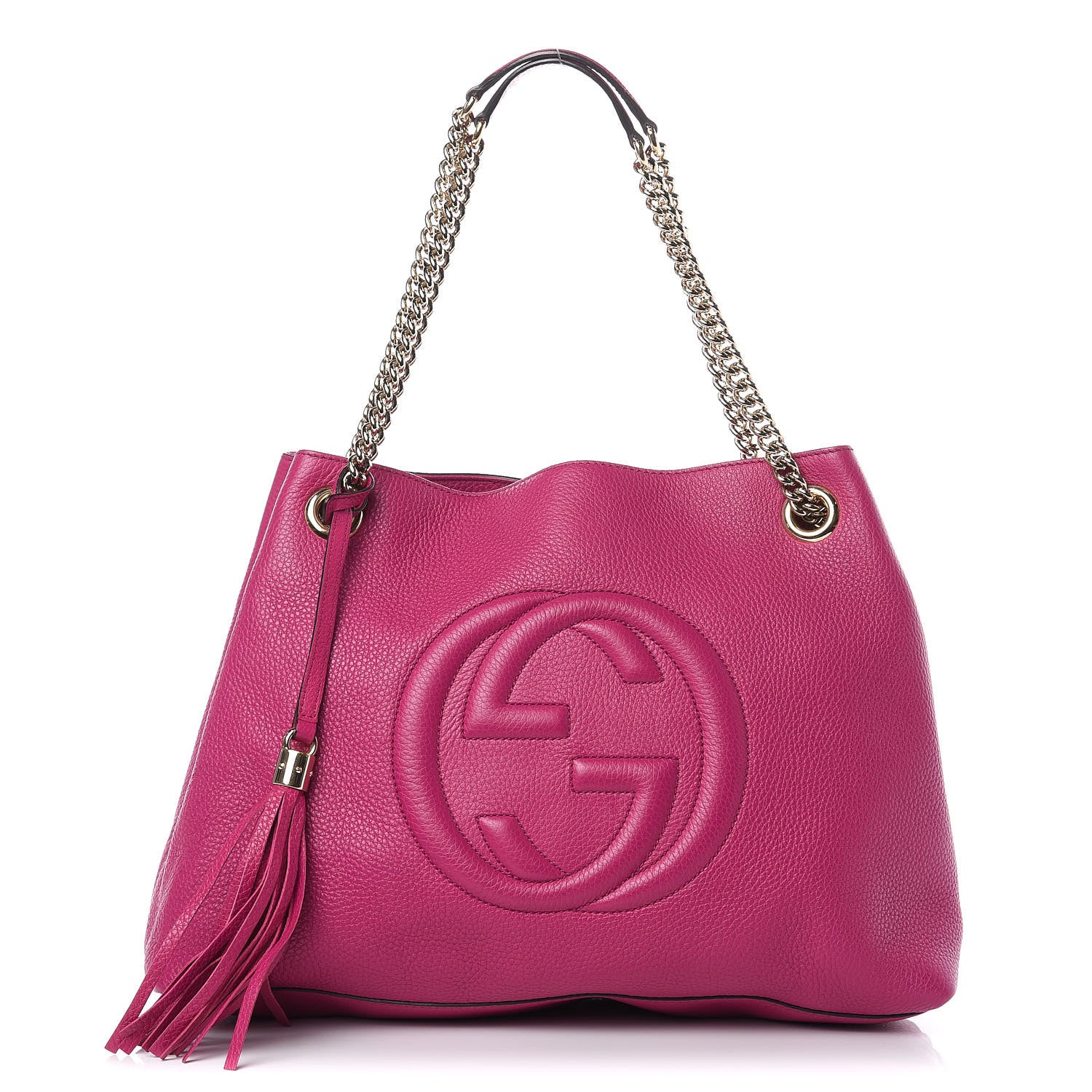 Gucci Cellarius Calfskin Medium Soho Chain Shoulder Bag Bright Bouganville 1 of 10