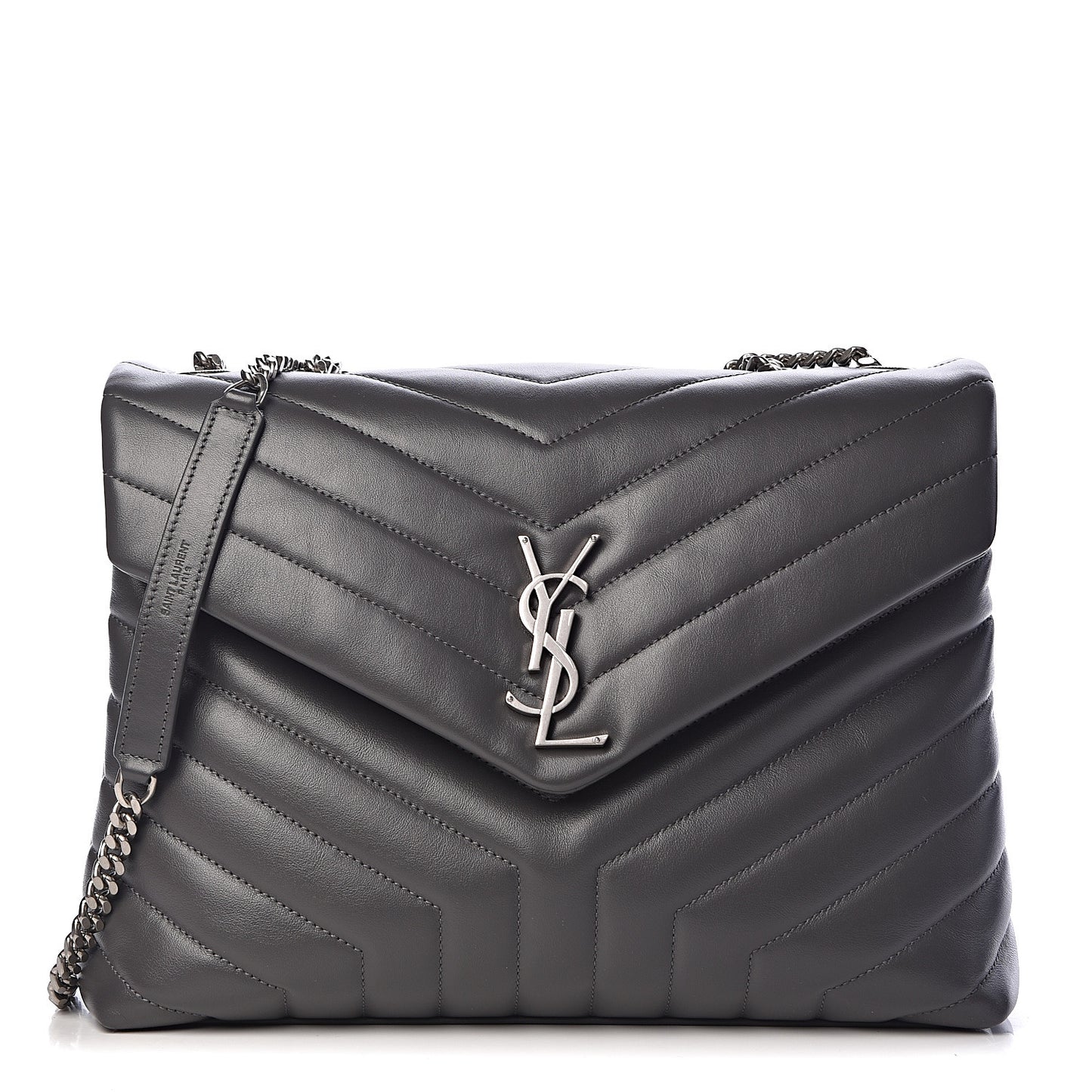 Calfskin Y Quilted Monogram Medium Loulou Chain Satchel Earth