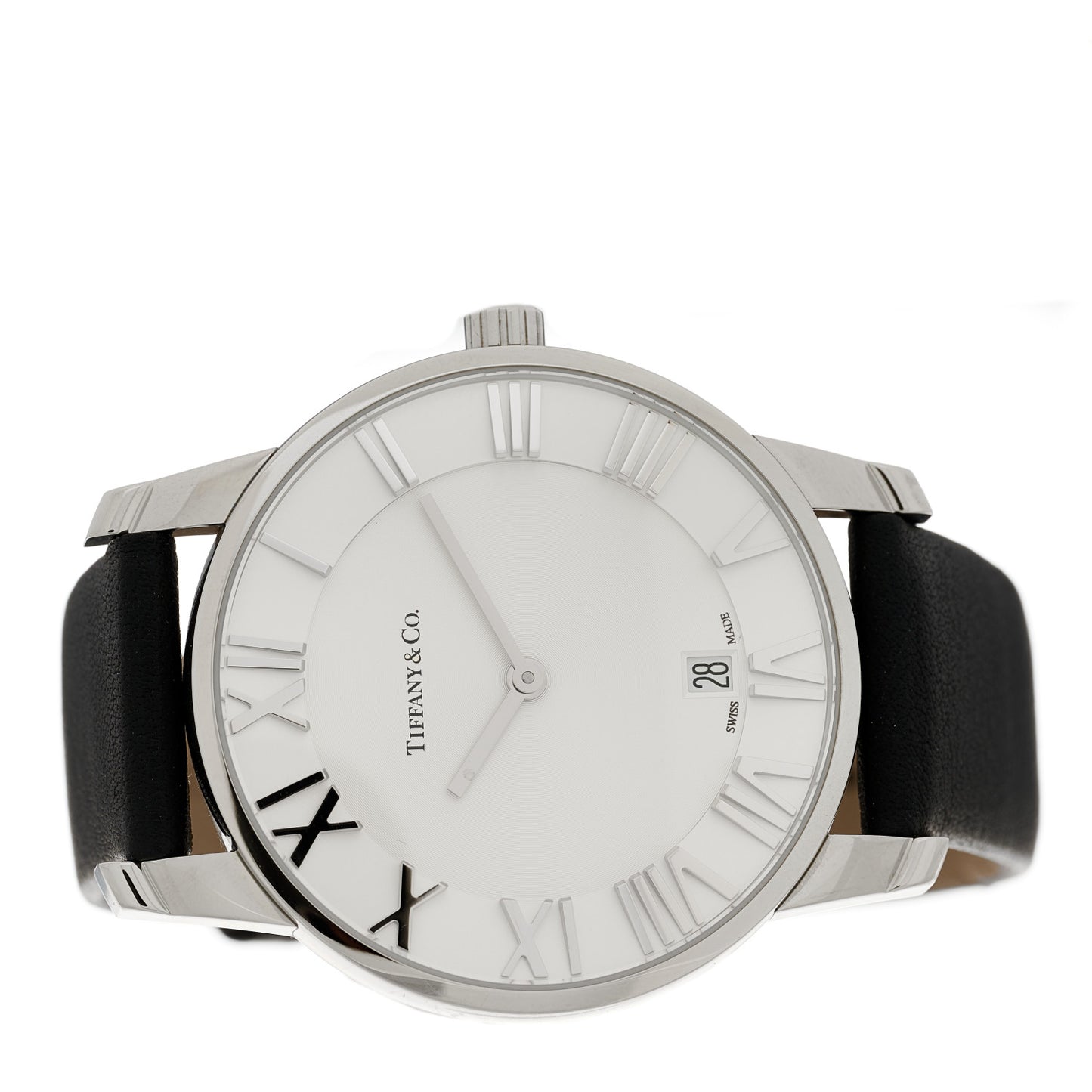 Stainless Steel Calfskin 37mm Atlas 2-Hand Quartz Watch