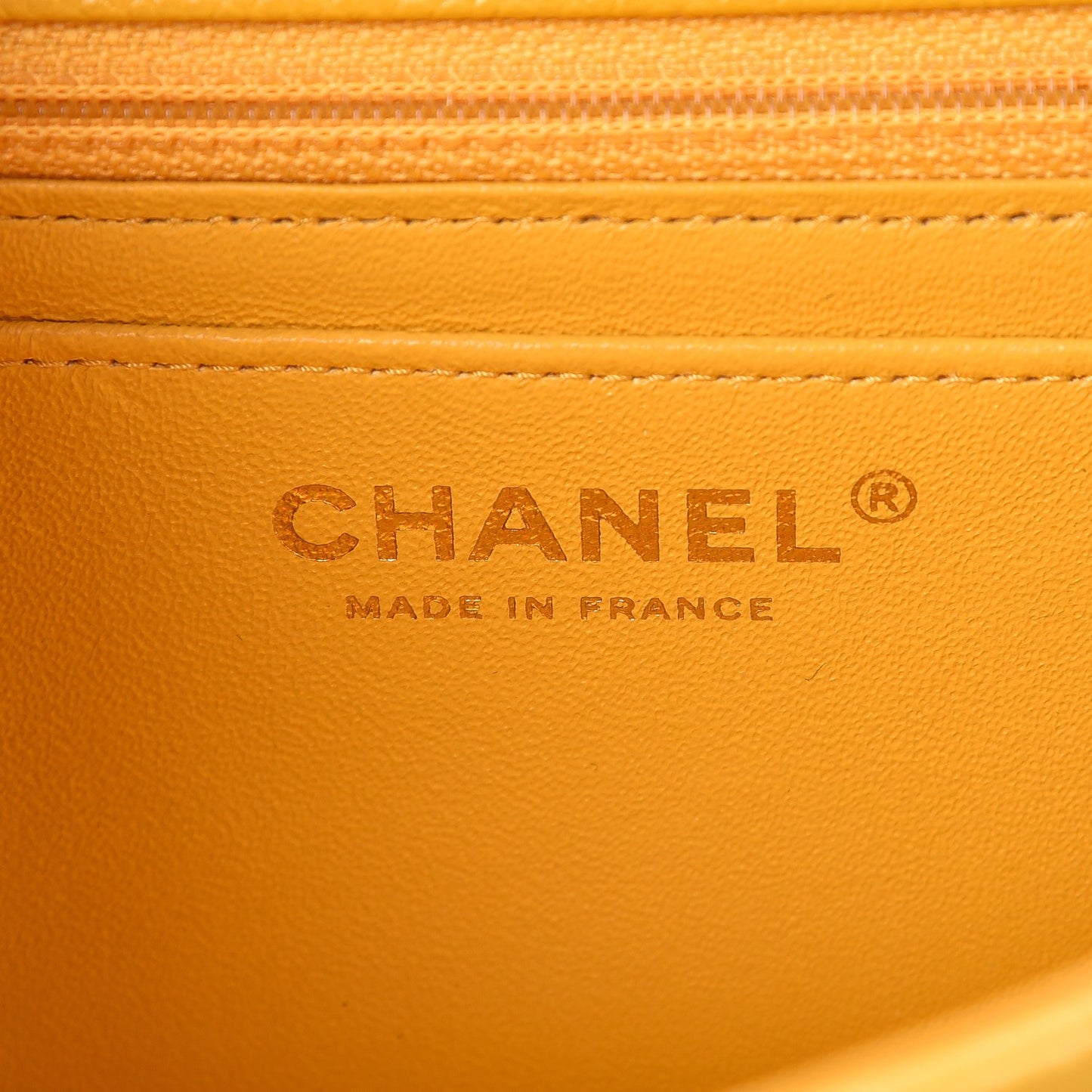 Caviar Quilted Mini Rectangular Flap Yellow