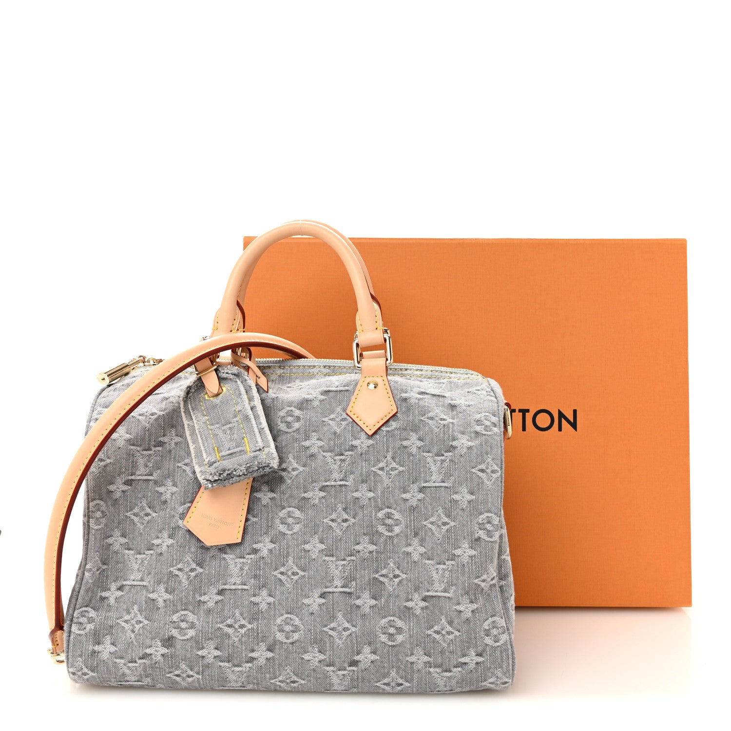 Louis Vuitton Monogram Denim Speedy Soft 30 Washed Gray 10 of 10