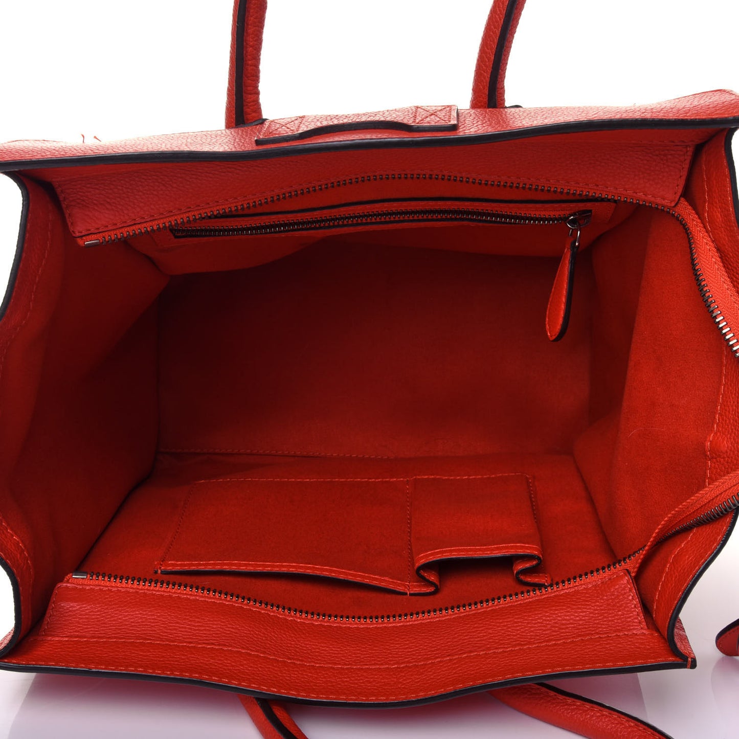 Drummed Calfskin Mini Luggage Vermillion