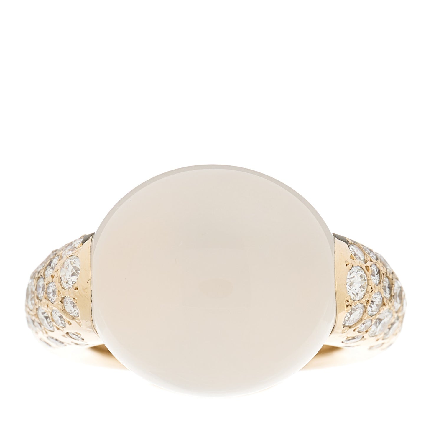 18K White Gold Diamond White Quartz Iconica Ring 55 7.25