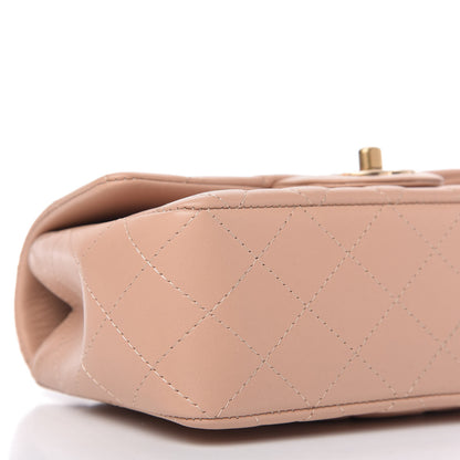 Chanel Lambskin Quilted Mini Top Handle Rectangular Flap Beige 6 of 10