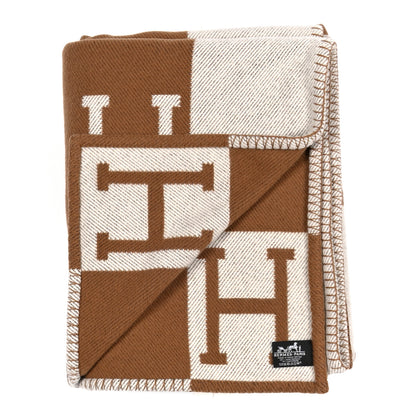 Hermes Wool Cashmere Avalon Blanket Ecru Camel 2 of 3