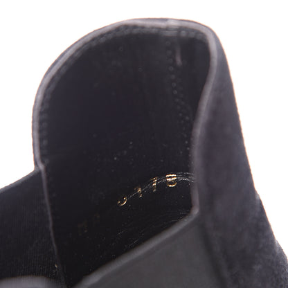 Louis Vuitton Suede Monogram Uniformes Cap Toe Chelsea 80mm Ankle Boots 38.5 Black 9 of 9