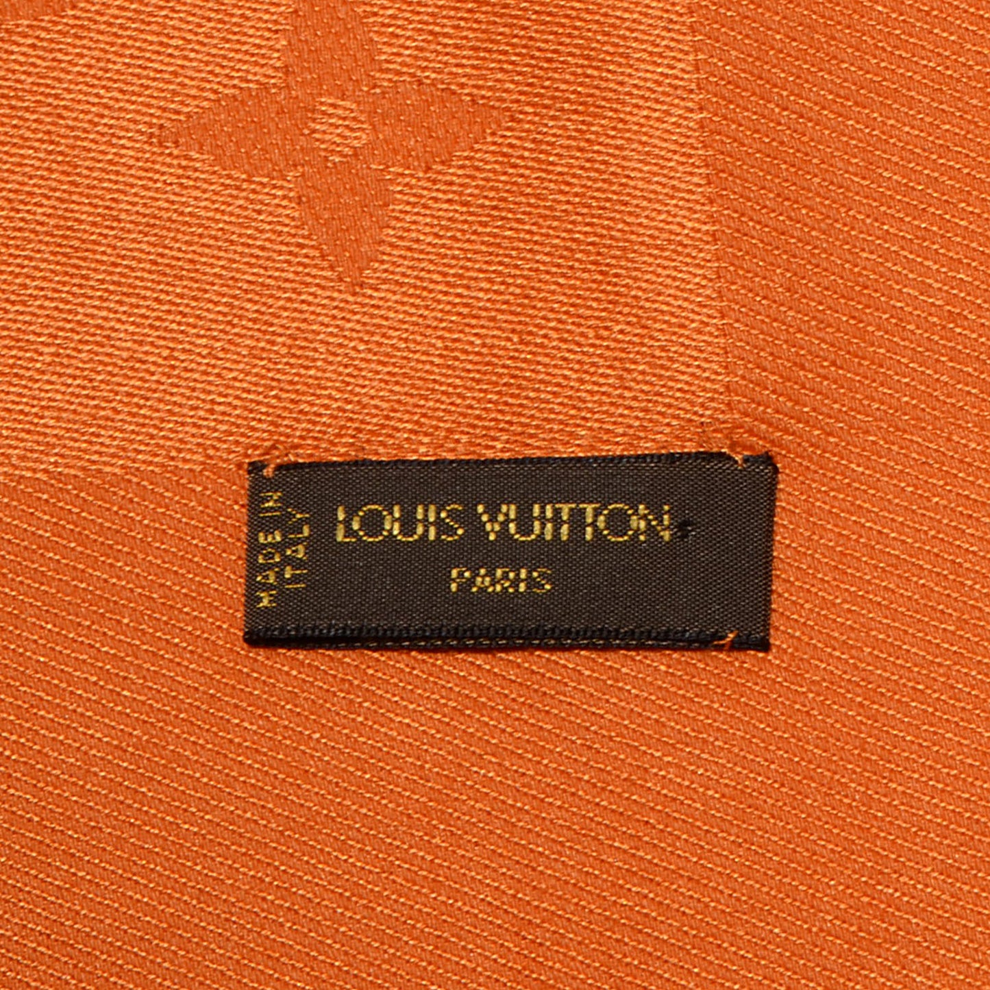 Wool Silk Monogram Shawl Orange