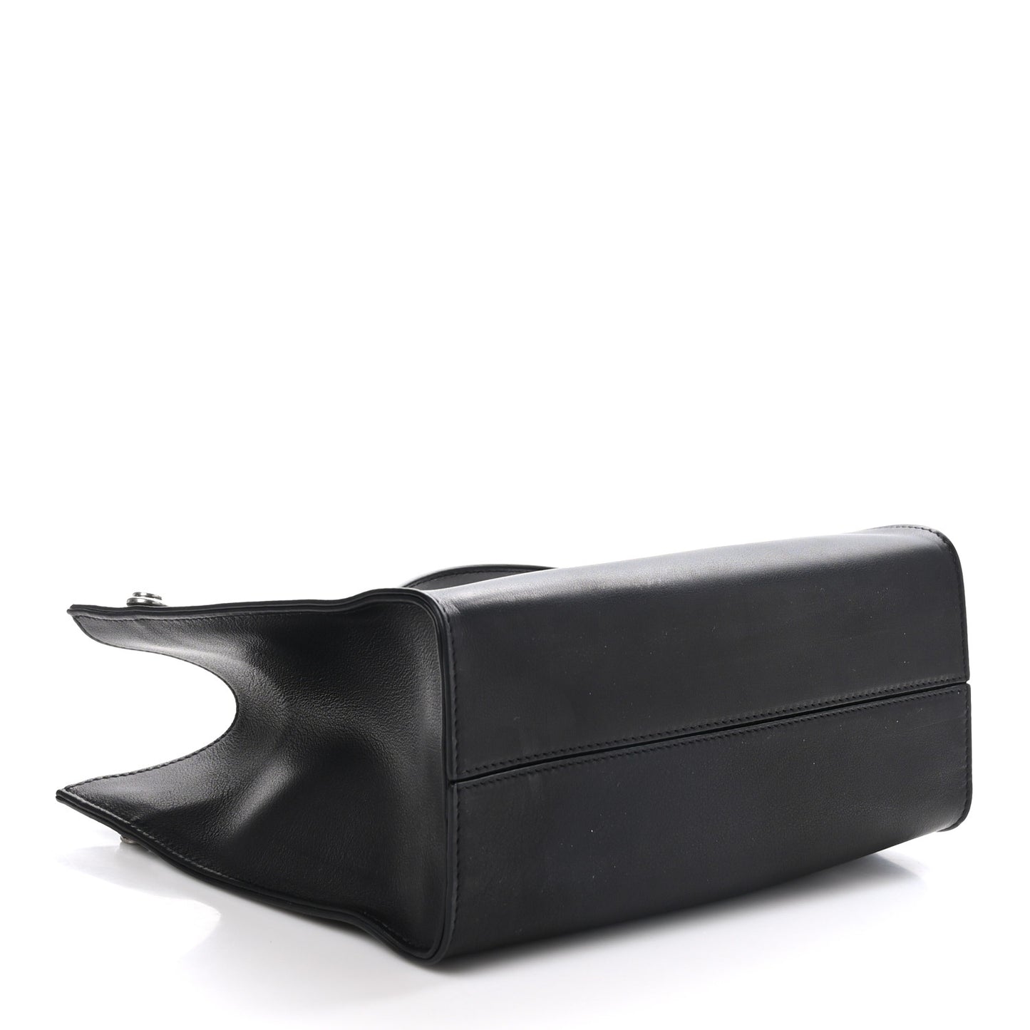 Polished Saddle Calfskin Small Alexia Bag Black