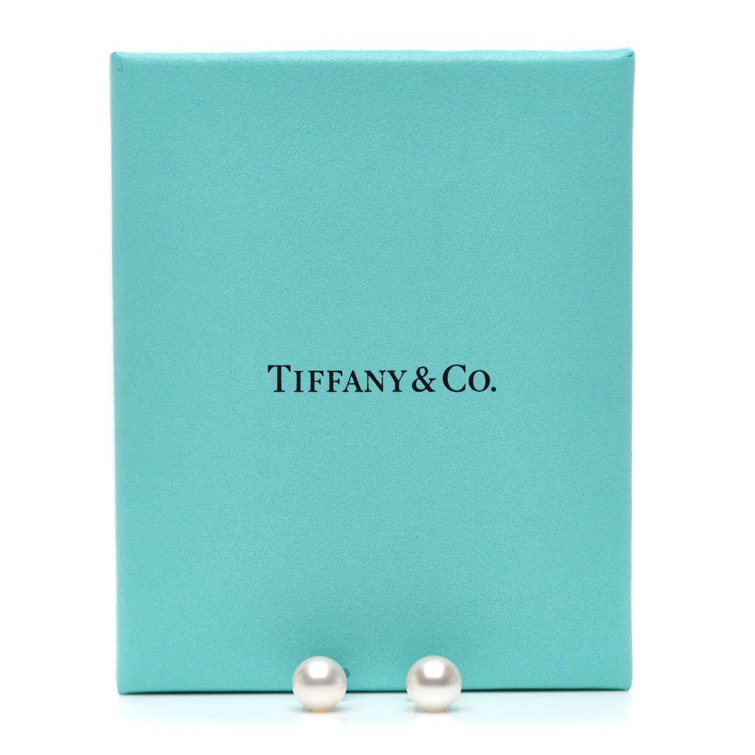 Tiffany 18K White Gold Akoya Pearl 8mm Signature Earrings 5 of 5