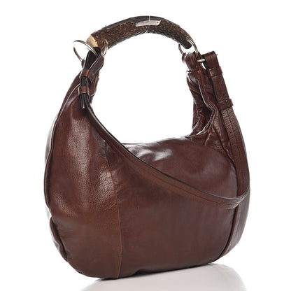 Saint Laurent Sheepskin Mombasa Horn Hobo Brown 3 of 12