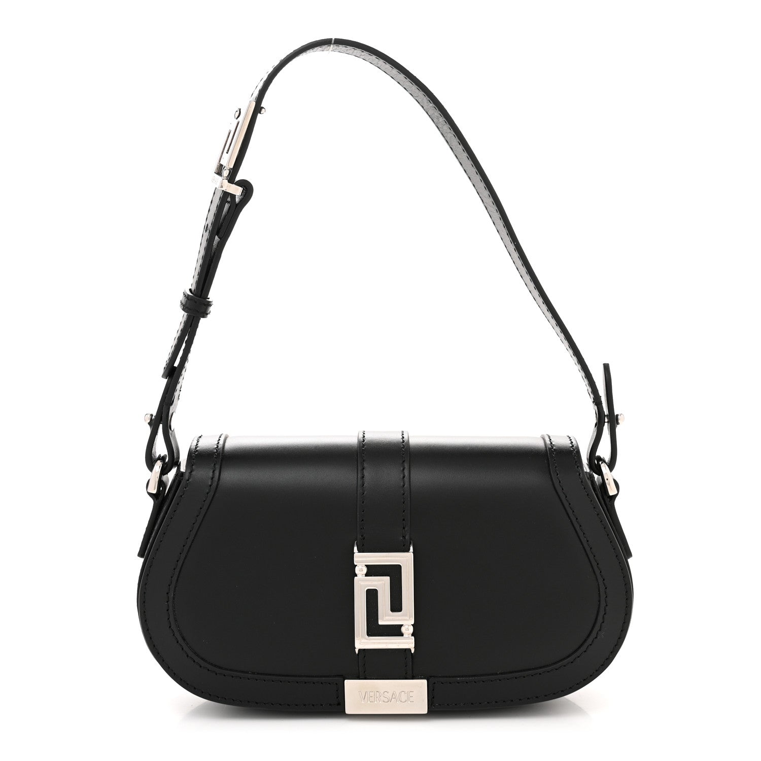 Versace Lambskin Mini Greca Goddess Shoulder Bag Black 1 of 9