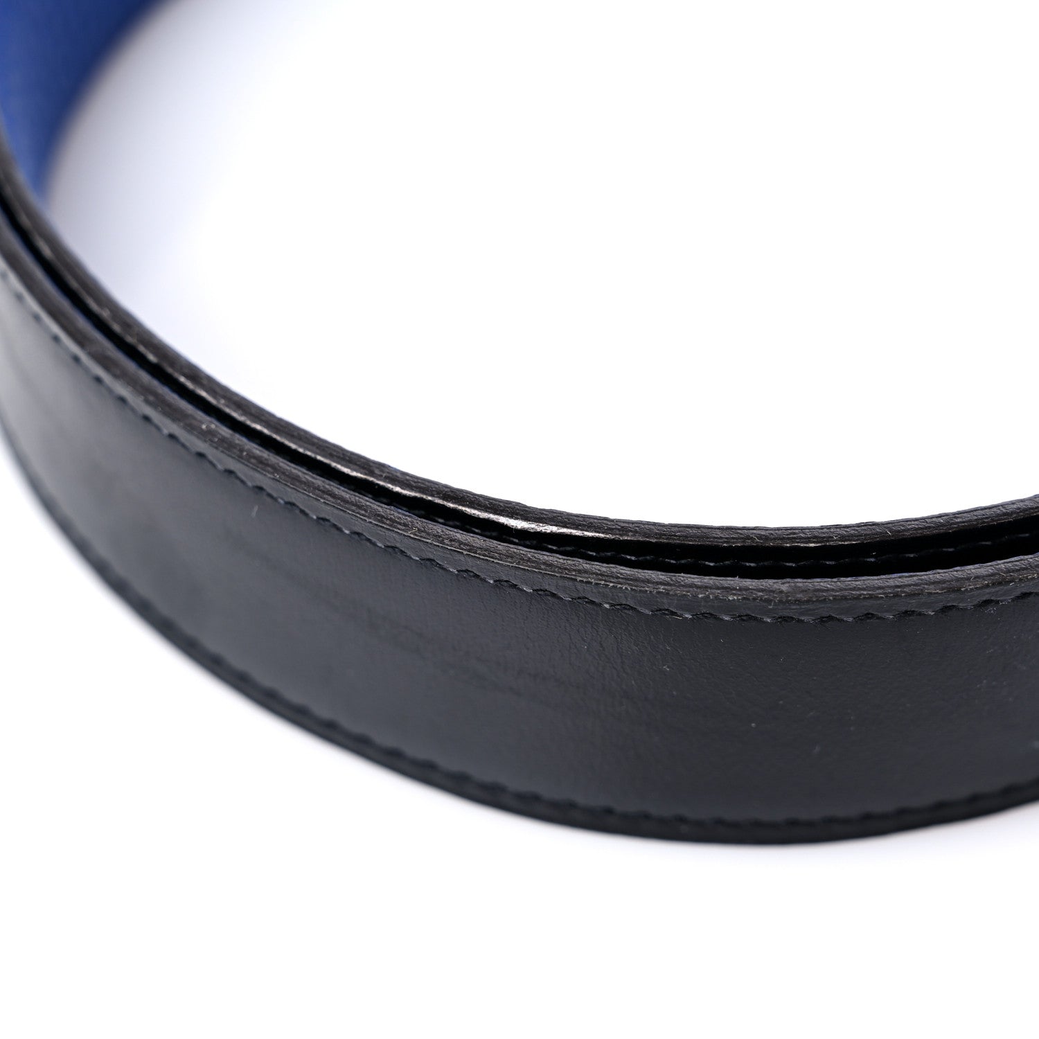 Hermes Box Togo 32mm Au Carre H Belt 80 32 Black Bleu Electrique 5 of 6