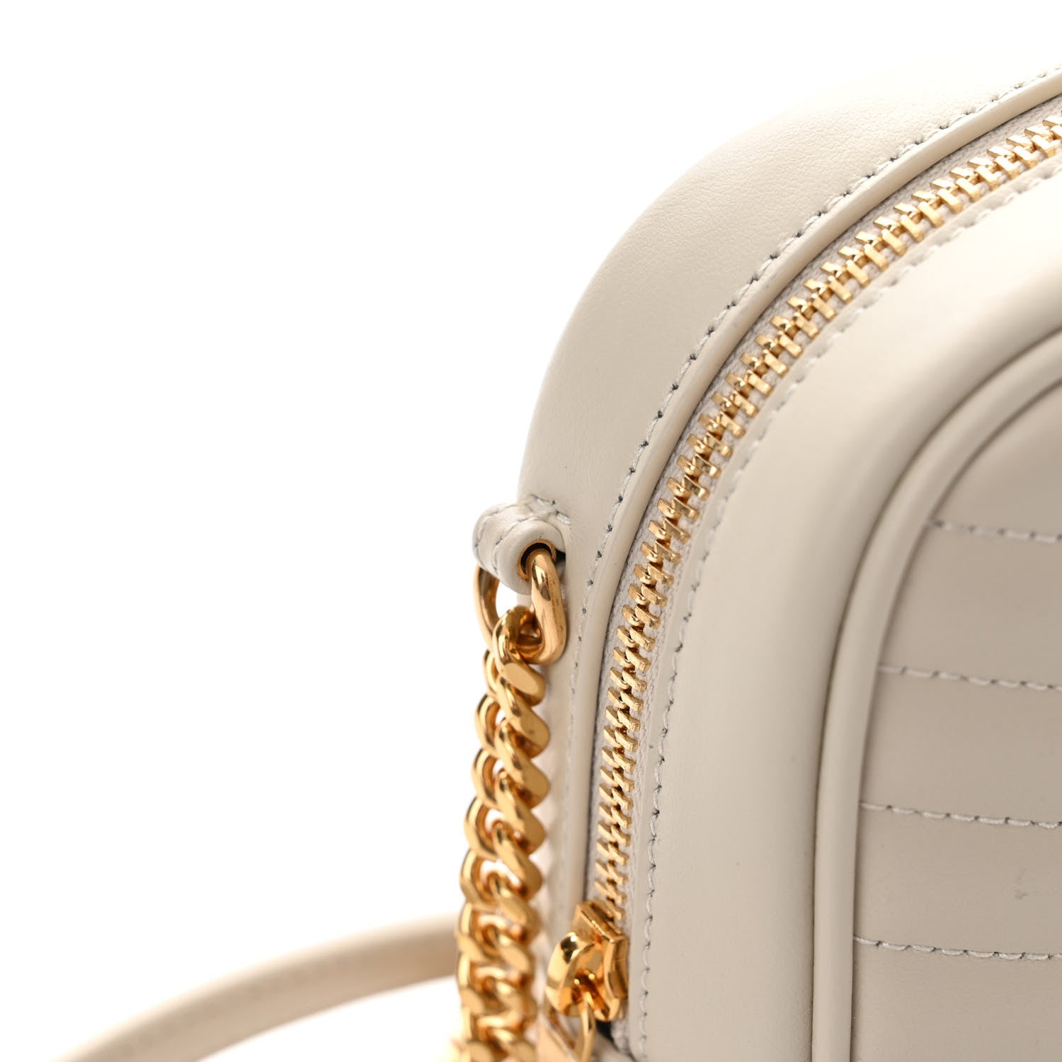 Saint Laurent Calfskin Matelasse Monogram Mini Lou Camera Bag Crema Soft 11 of 13