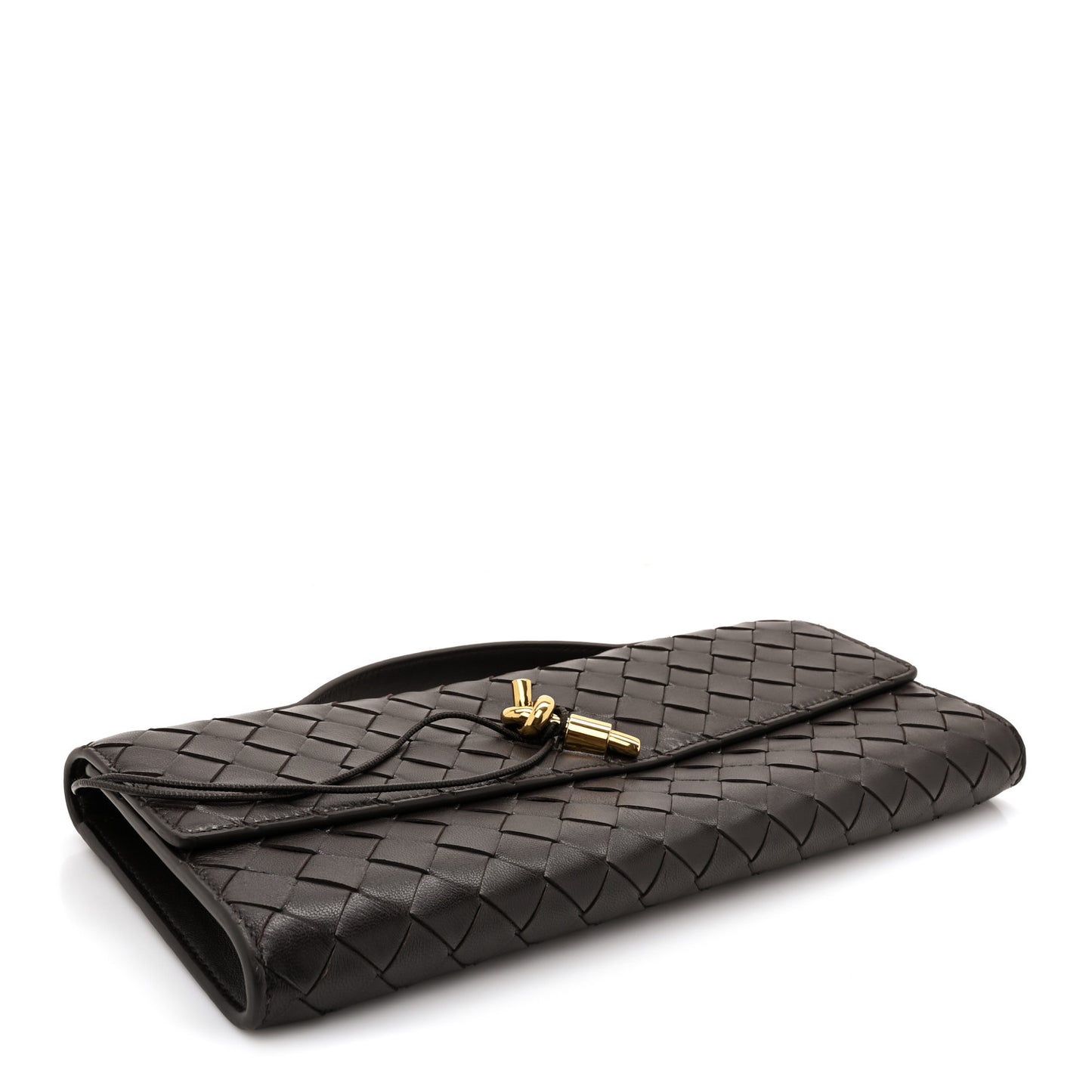 Nappa Intrecciato Long Andiamo Top Handle Clutch Fondant