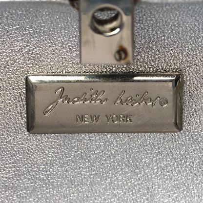 Judith Leiber Swarovski Crystal Minaudiere Clutch Silver 5 of 9