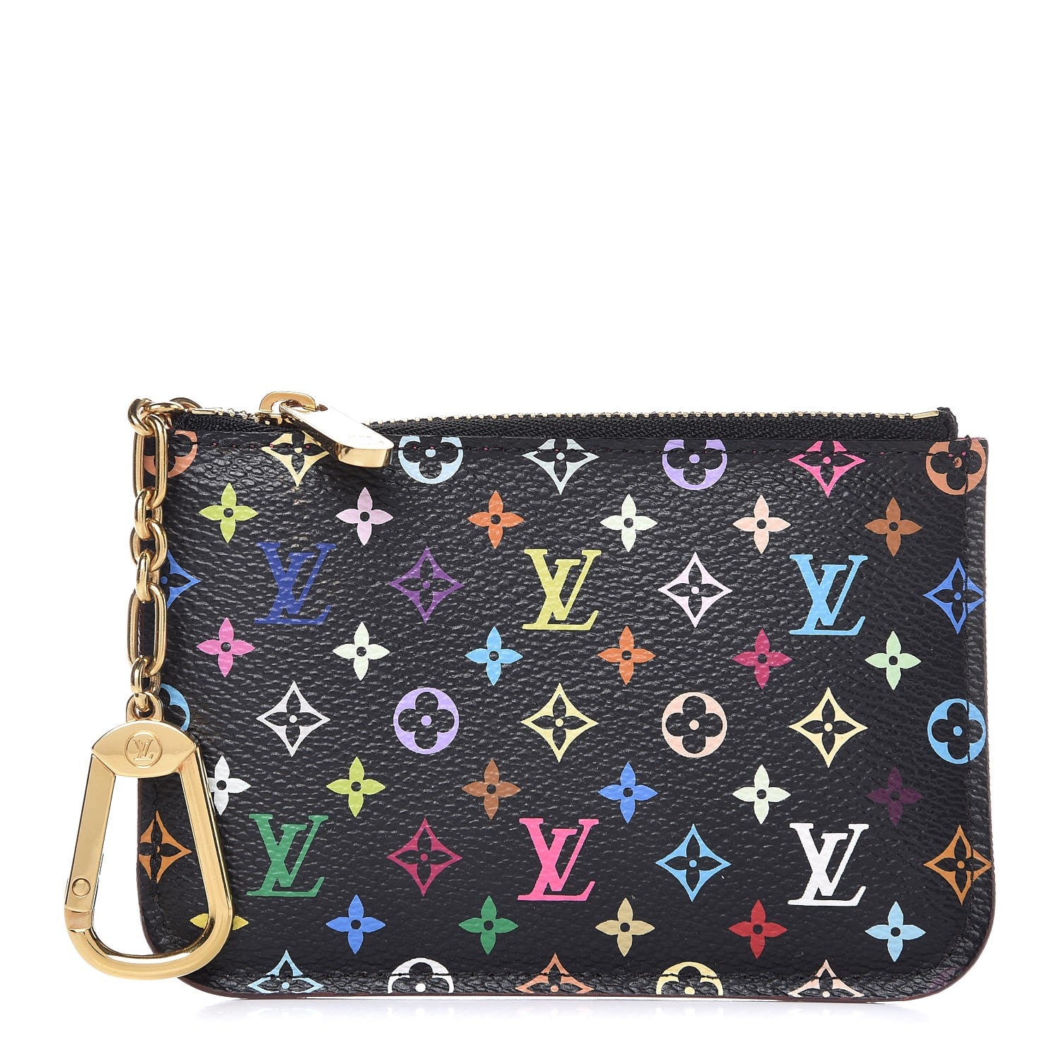 Louis Vuitton Monogram Multicolor Key Pouch Black Grenade 1 of 8