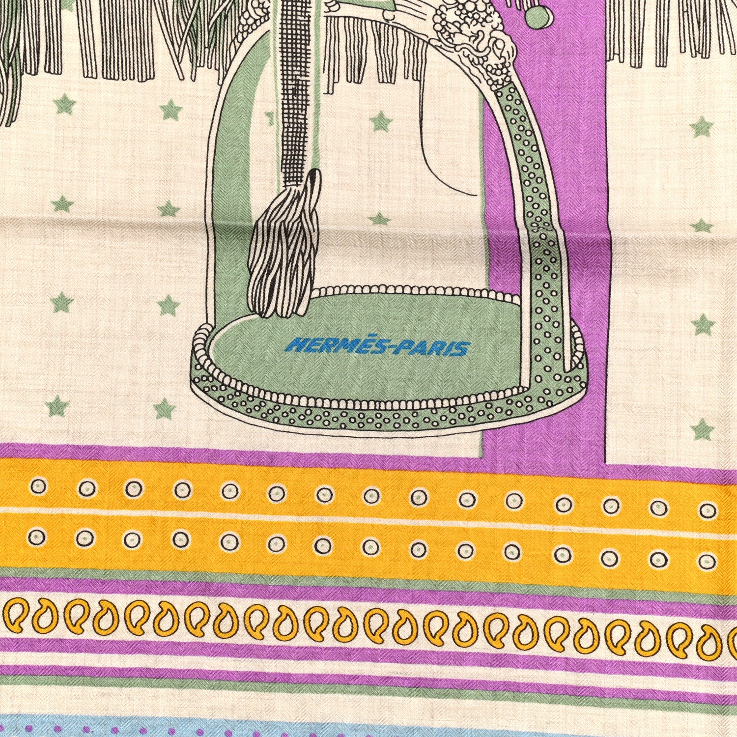 Hermes Cashmere Selle De Dignitaire Bandana Shawl 140 Vieux Rose Naturel 2 of 6