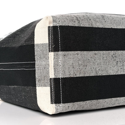 Burberry Coated Canvas Mega Check Medium Doodle Tote Black White 7 of 11
