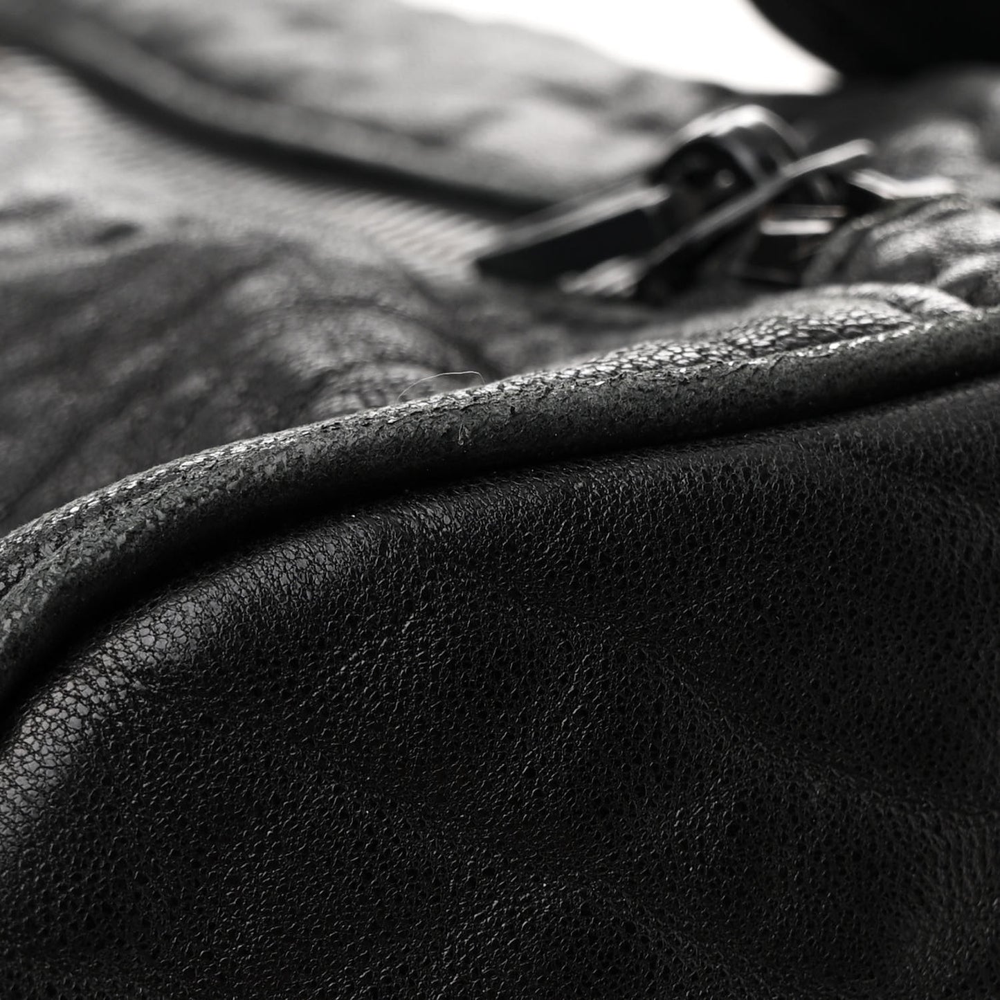 Pebbled Lambskin Rockie Black Matte Black Hardware