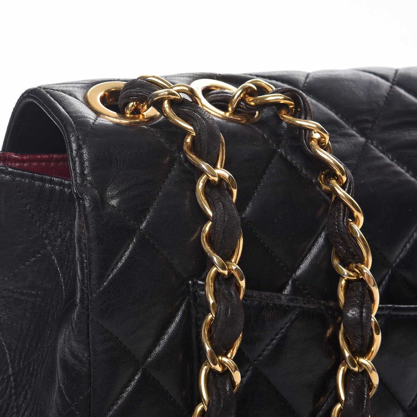 Lambskin Quilted Jumbo Single Flap Black