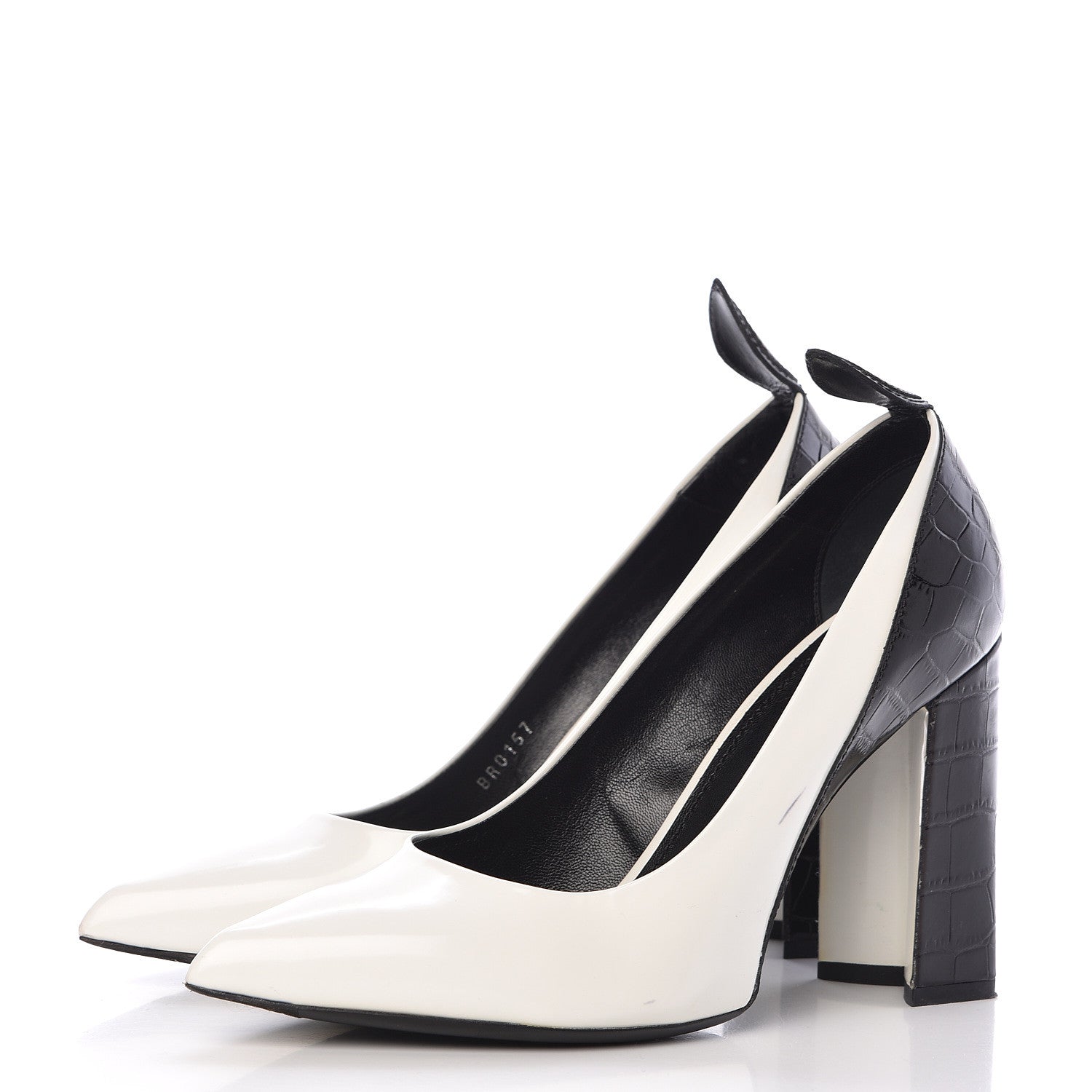 Louis Vuitton Calfskin Crocodile Embossed Matchmake Pumps 40 Black White 3 of 13