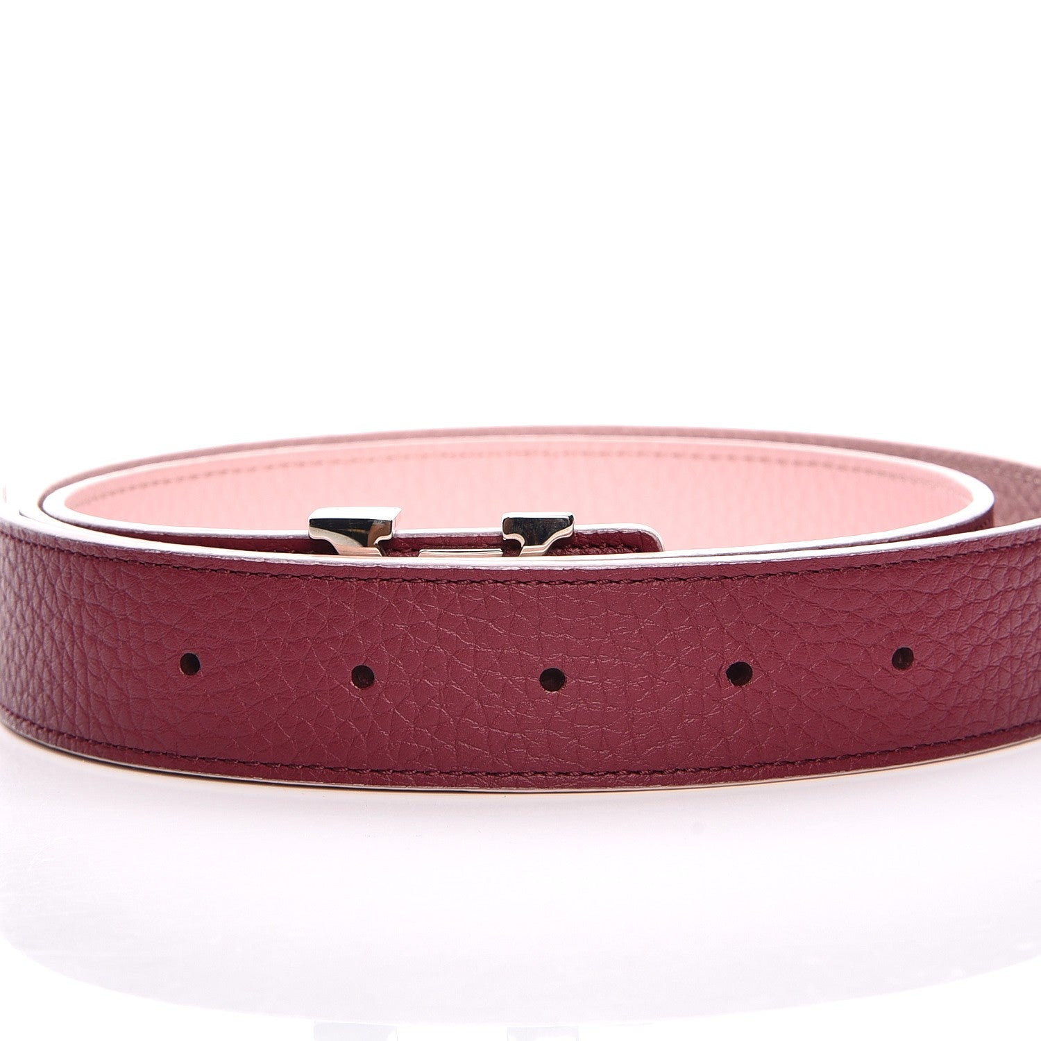 Louis Vuitton Taurillon Calfskin 30mm LV Initiales Reversible Belt 90 36 Bordeaux 4 of 5