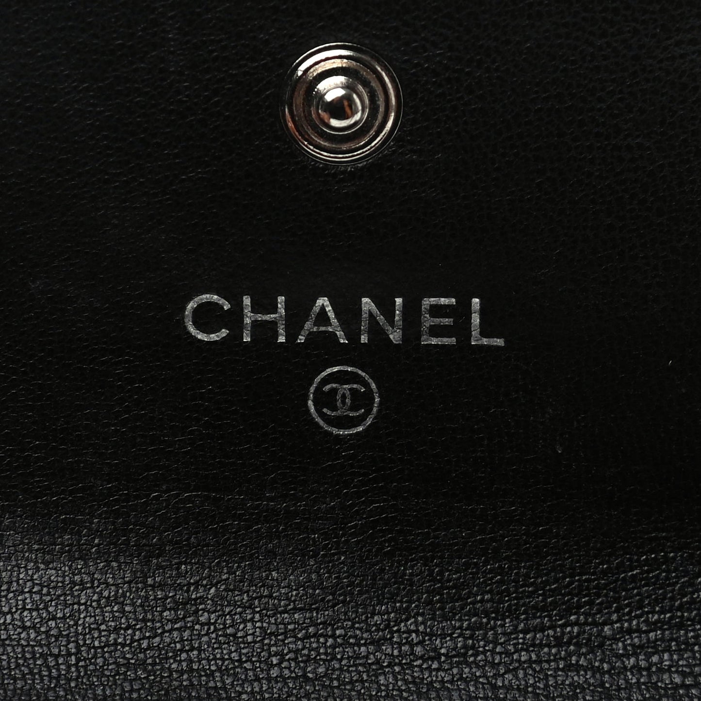 Lambskin Quilted Flap Card Holder Black