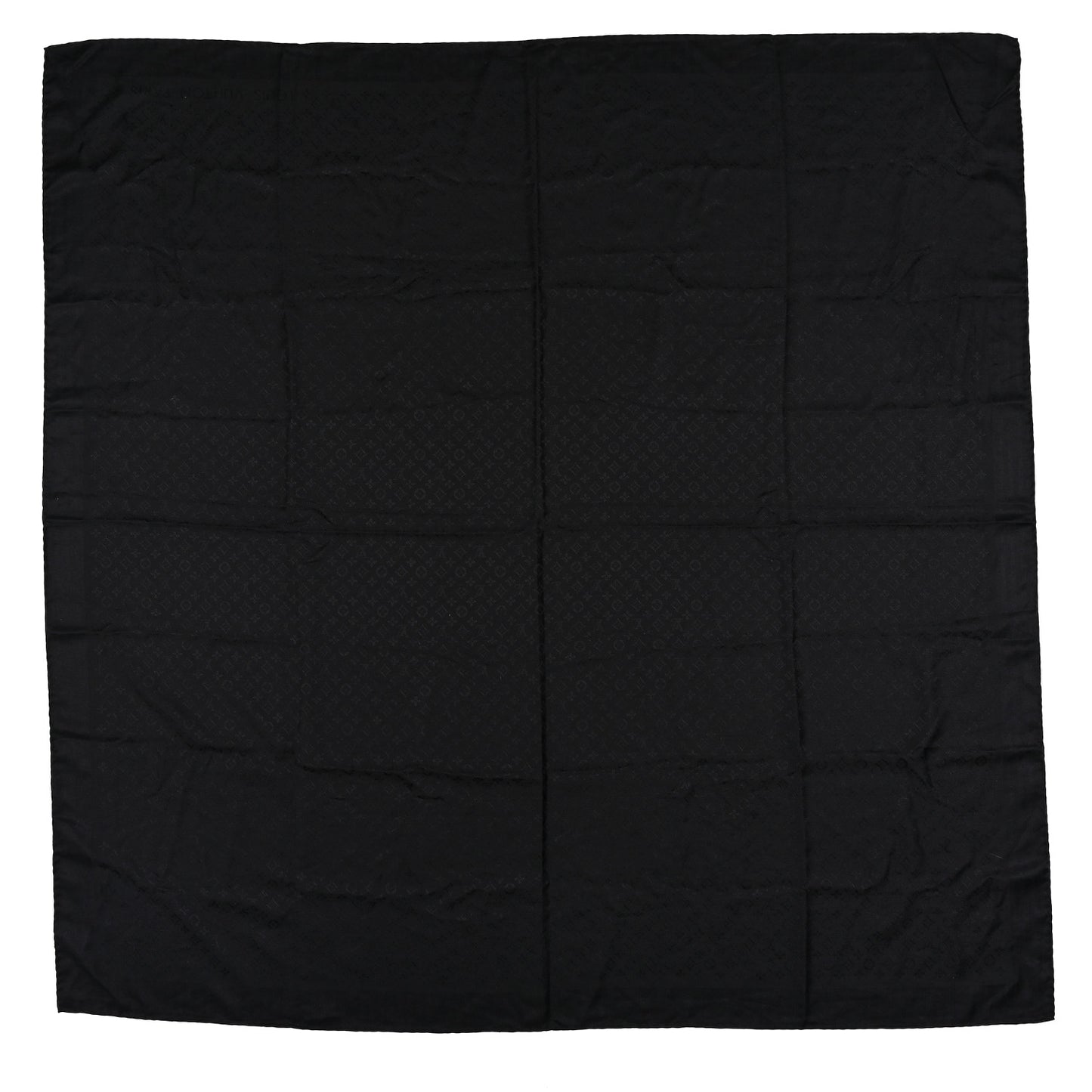 Silk Wool Monogram Evermore Shawl Black