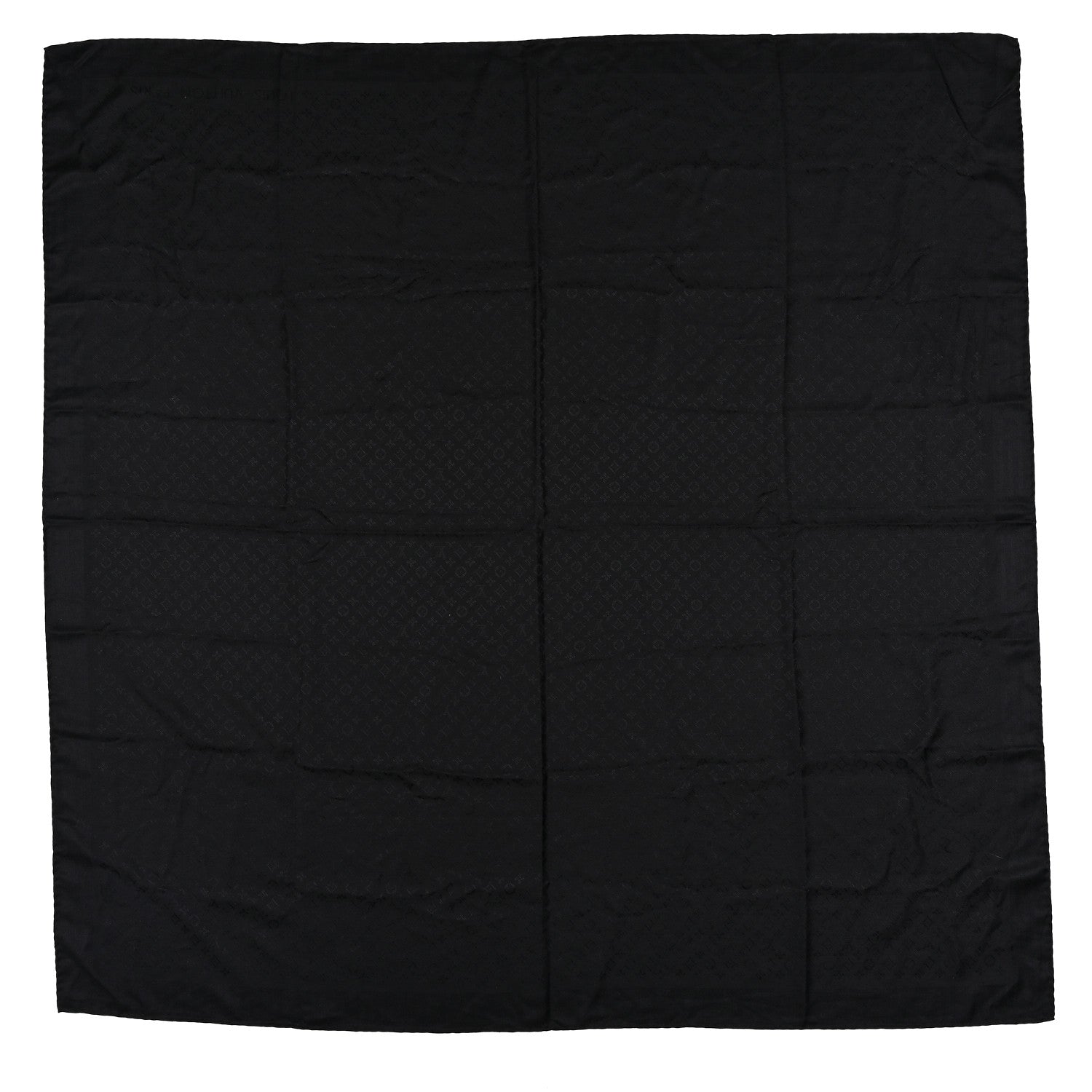 Louis Vuitton Silk Wool Monogram Evermore Shawl Black 1 of 3
