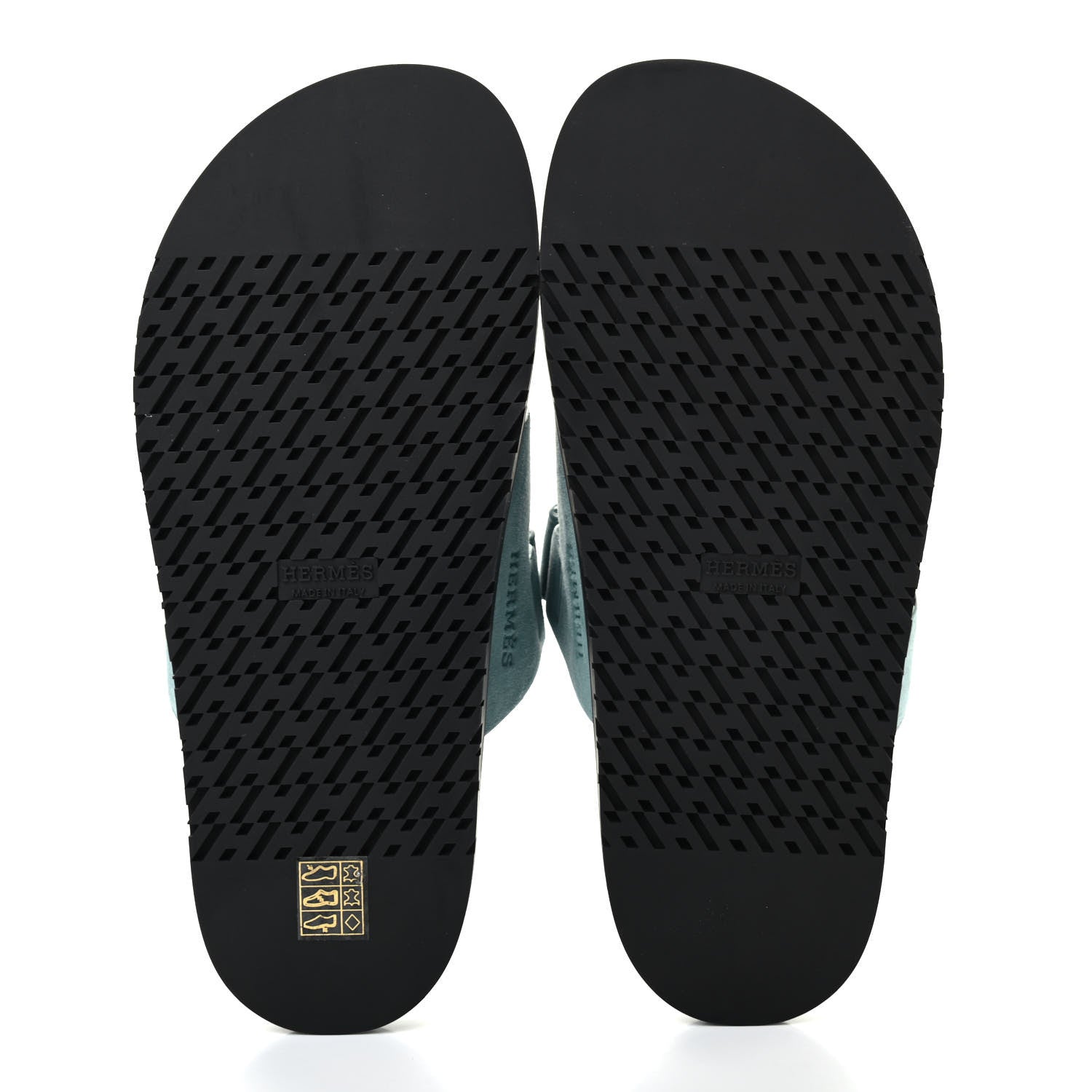 Hermes Suede Goatskin Womens Chypre Sandals 40 Vert d'eau 5 of 8