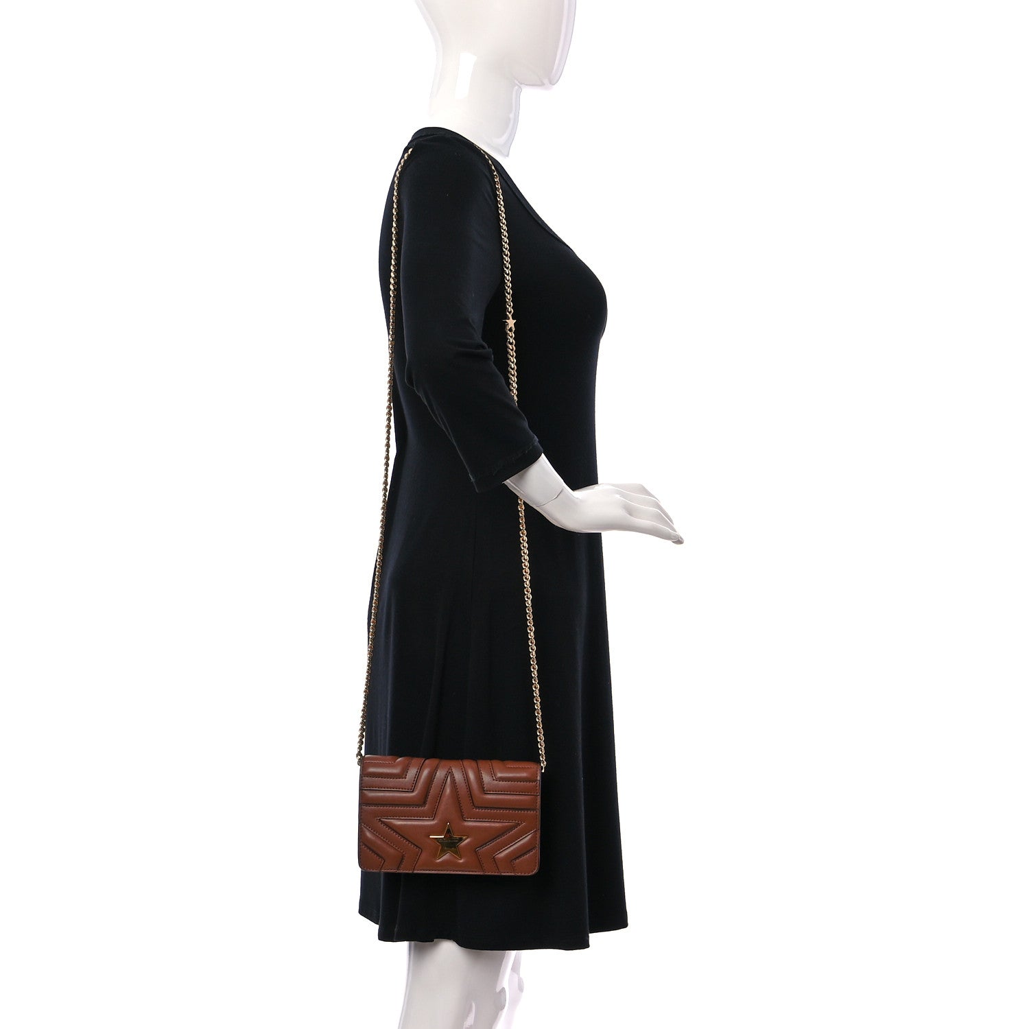 Stella McCartney Alter Nappa Star Small Flap Shoulder Bag Brown 2 of 10