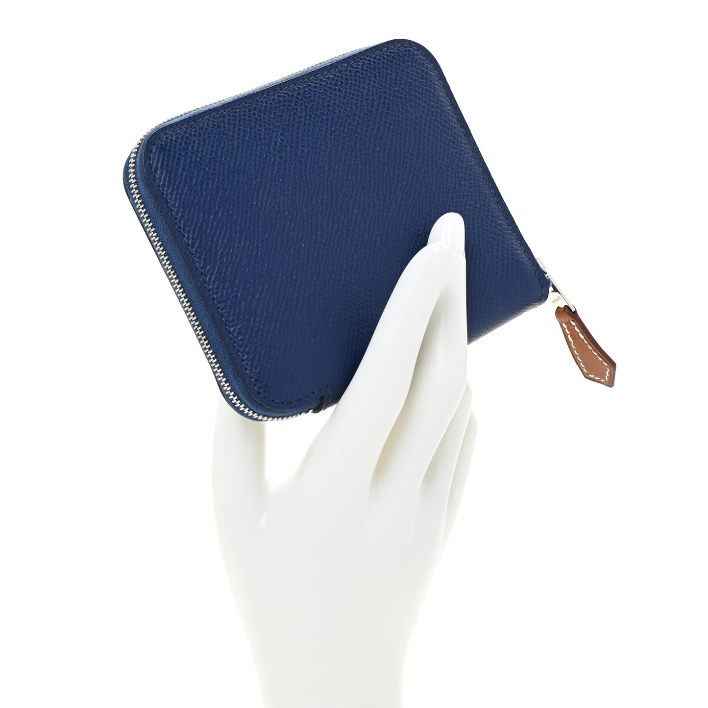 Epsom Silk'in Compact Wallet Bleu Saphir Bleu Billard Orange Poppy