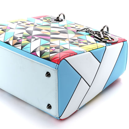Christian Dior X EDUARDO TERRAZAS Printed Calfskin Medium Lady Dior Art Light Blue Multicolor 11 of 13