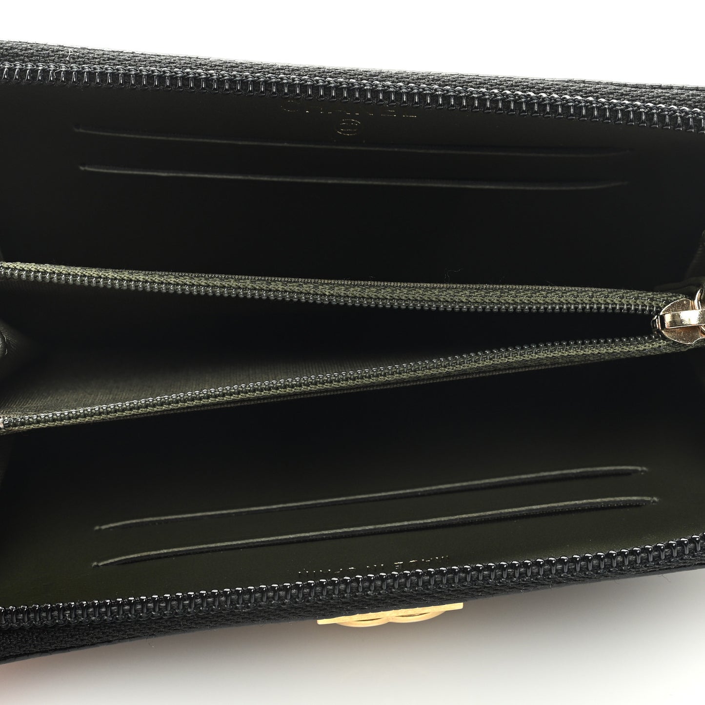 Caviar Quilted Small Boy Zip Around Wallet Black