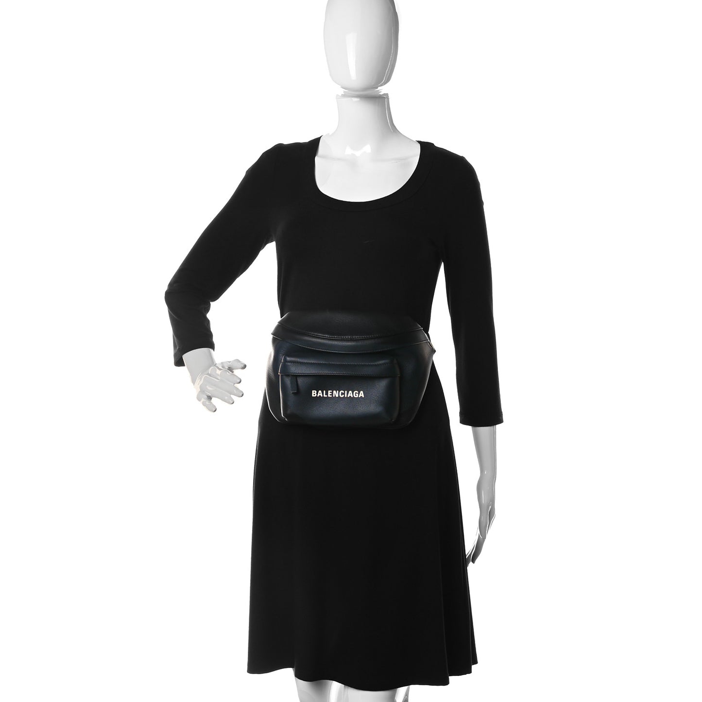 Calfskin Everyday Logo Belt Bag Black