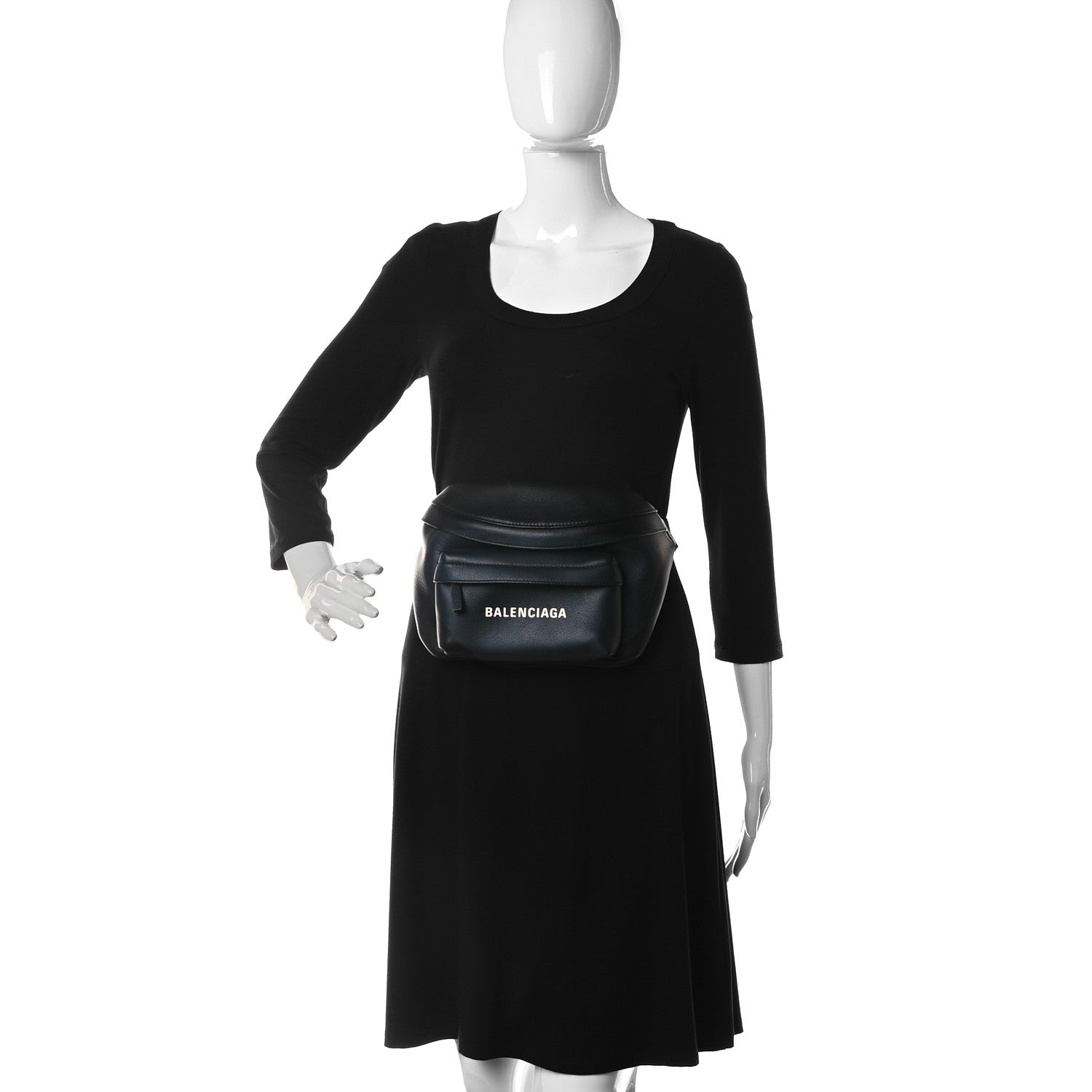 Balenciaga Calfskin Everyday Logo Belt Bag Black 2 of 9