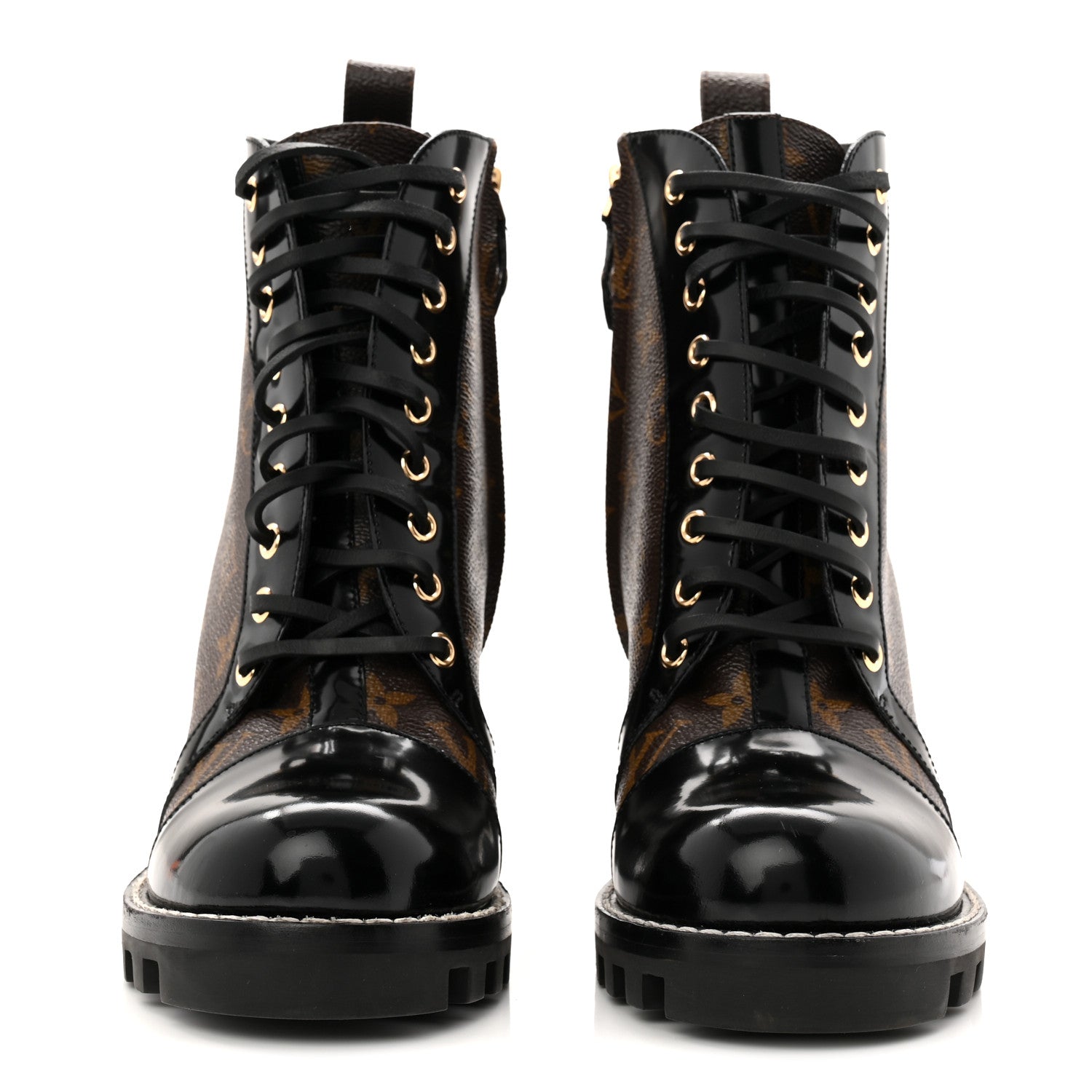 Louis Vuitton Patent Calfskin Monogram Star Trail Ankle Boots 40 Black 3 of 9