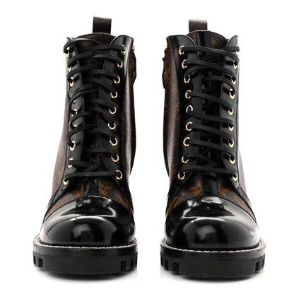 Louis Vuitton Patent Calfskin Monogram Star Trail Ankle Boots 40 Black 3 of 9