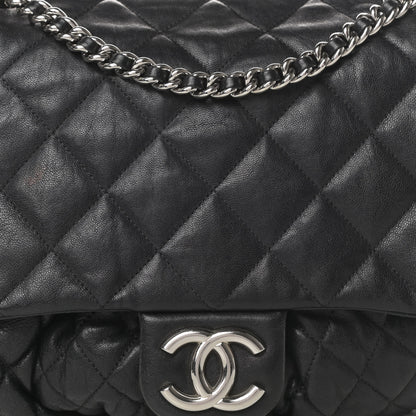 Chanel Washed Lambskin Quilted Large Chain Around Flap Black 9 of 13