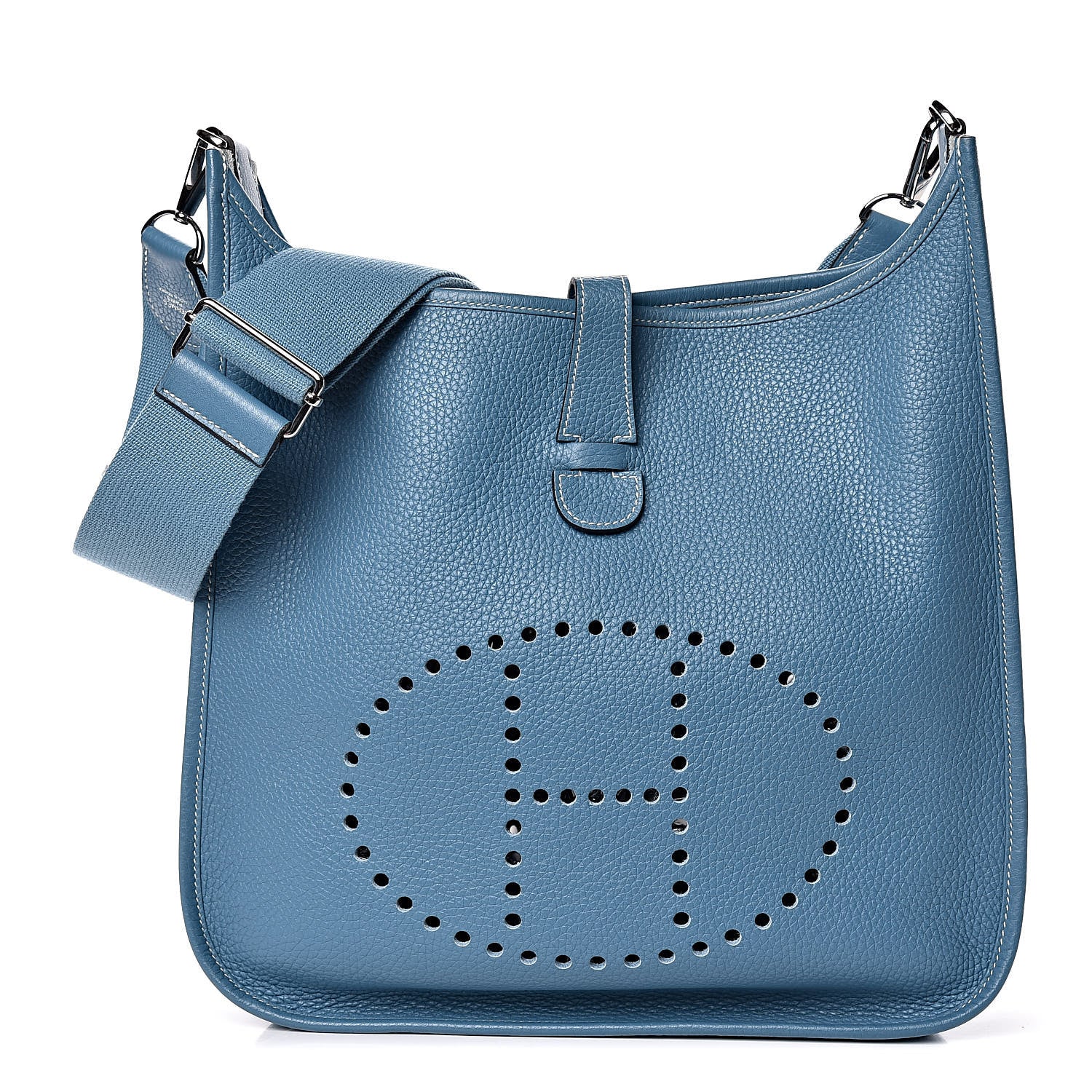 Hermes Taurillon Clemence Evelyne III GM Blue Jean 1 of 12