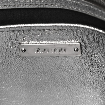 Miu Miu Nappa Matelasse Crystal Flap Clutch Cromo 6 of 12