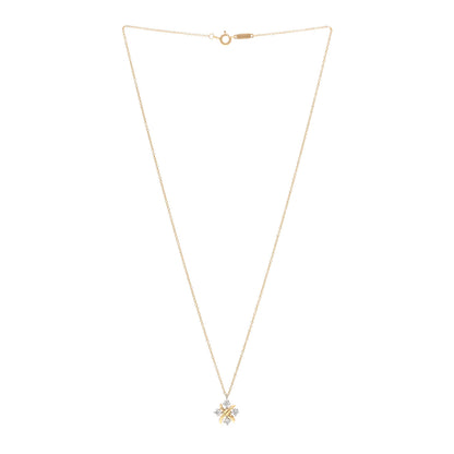 Tiffany Platinum 18K Yellow Gold Diamond Schlumberger Lynn Pendant Necklace 3 of 4