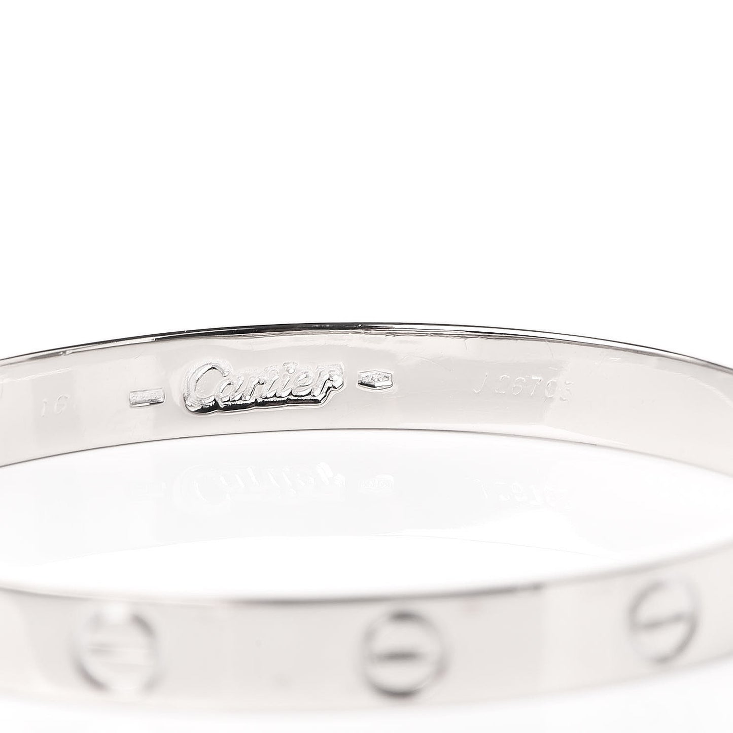 18K White Gold LOVE Bracelet 16