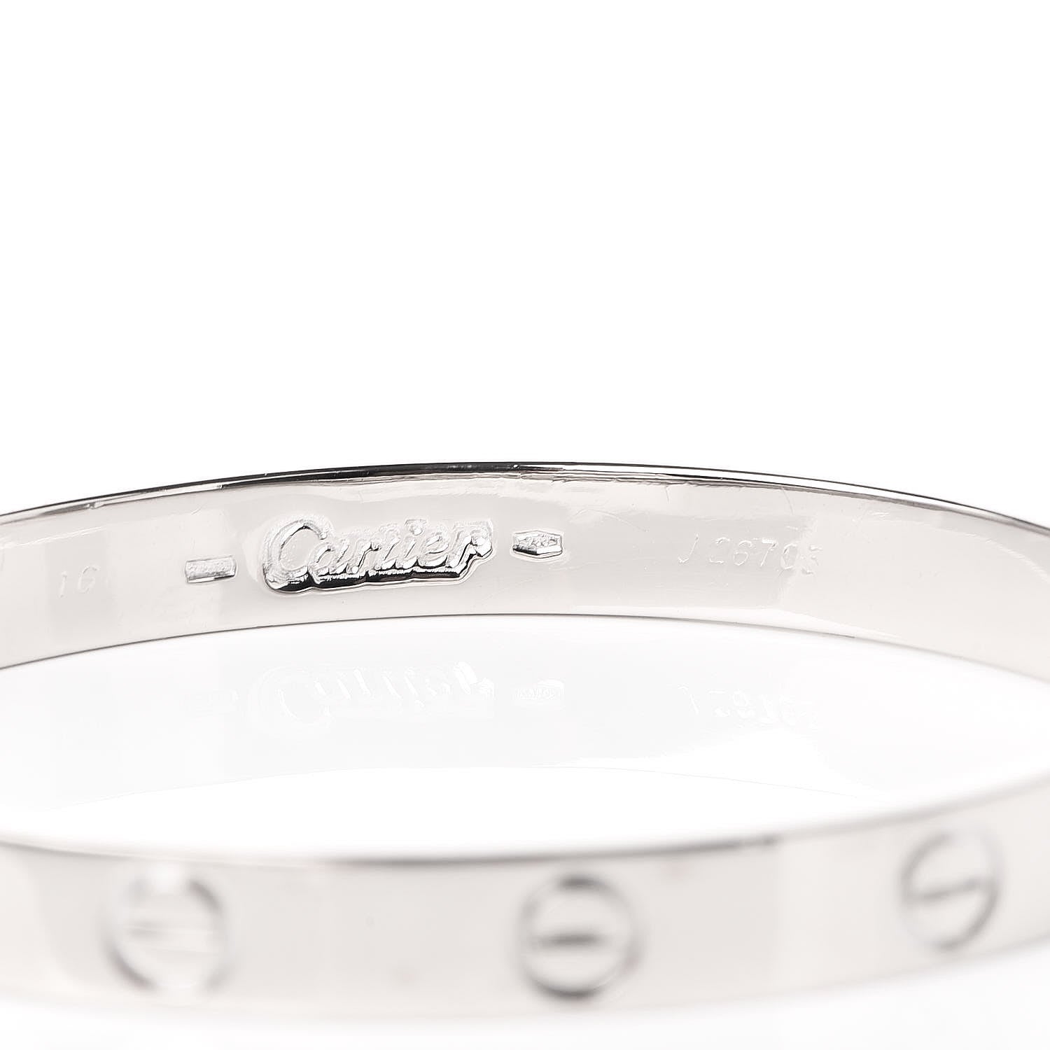 Cartier 18K White Gold LOVE Bracelet 16 7 of 10