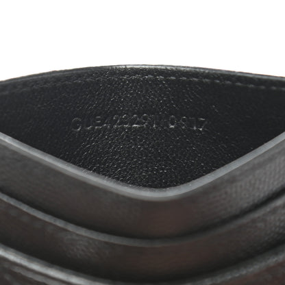 Saint Laurent Grain De Poudre Matelasse Chevron Monogram Credit Card Case Black 7 of 7