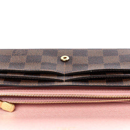 Louis Vuitton Damier Ebene Sarah Wallet NM Rose Ballerine 11 of 12