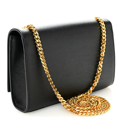 Saint Laurent Grain De Poudre Small Monogram Kate Satchel Black 3 of 10