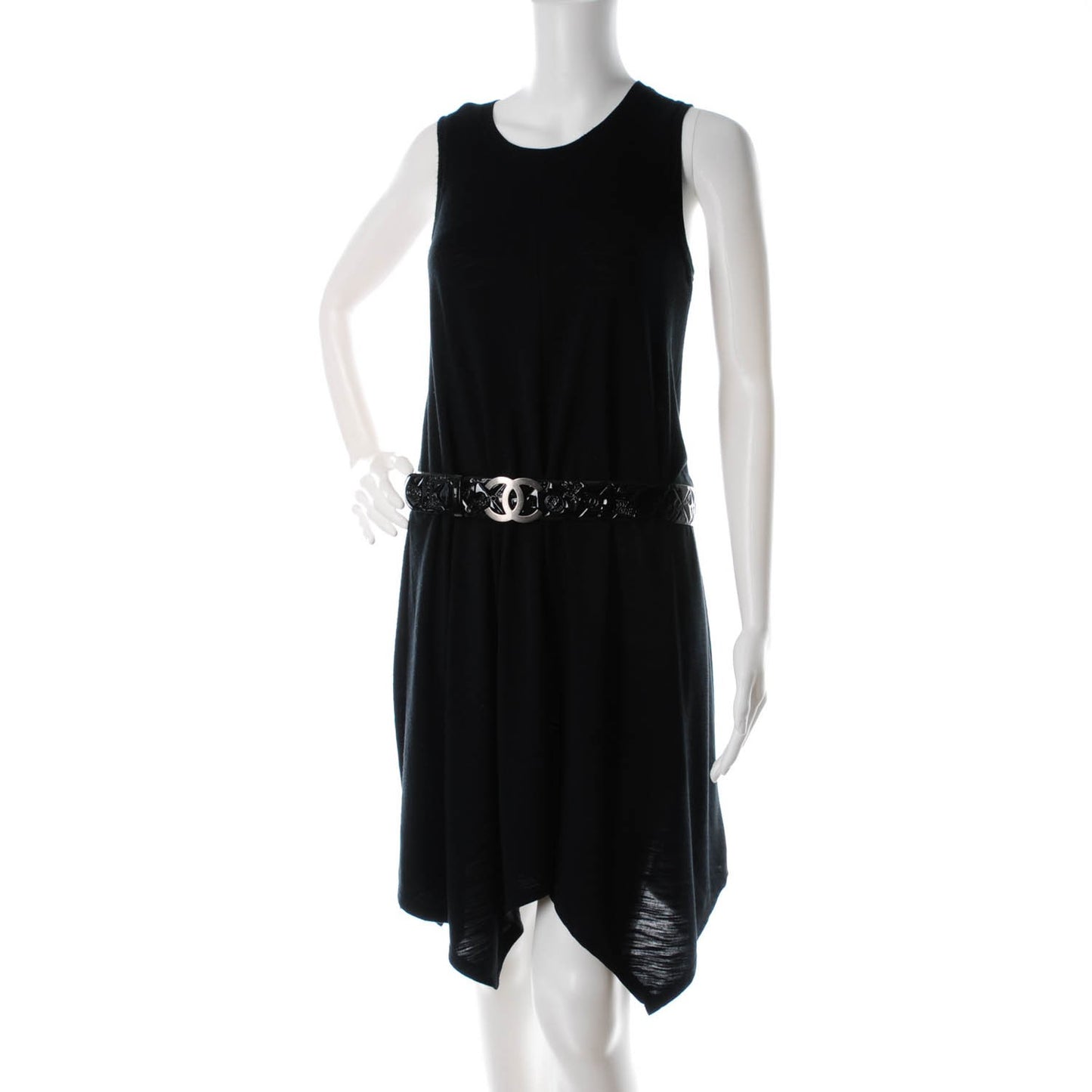 Patent Calfskin Quilted Lucky Symbols CC Belt 85 34 Black