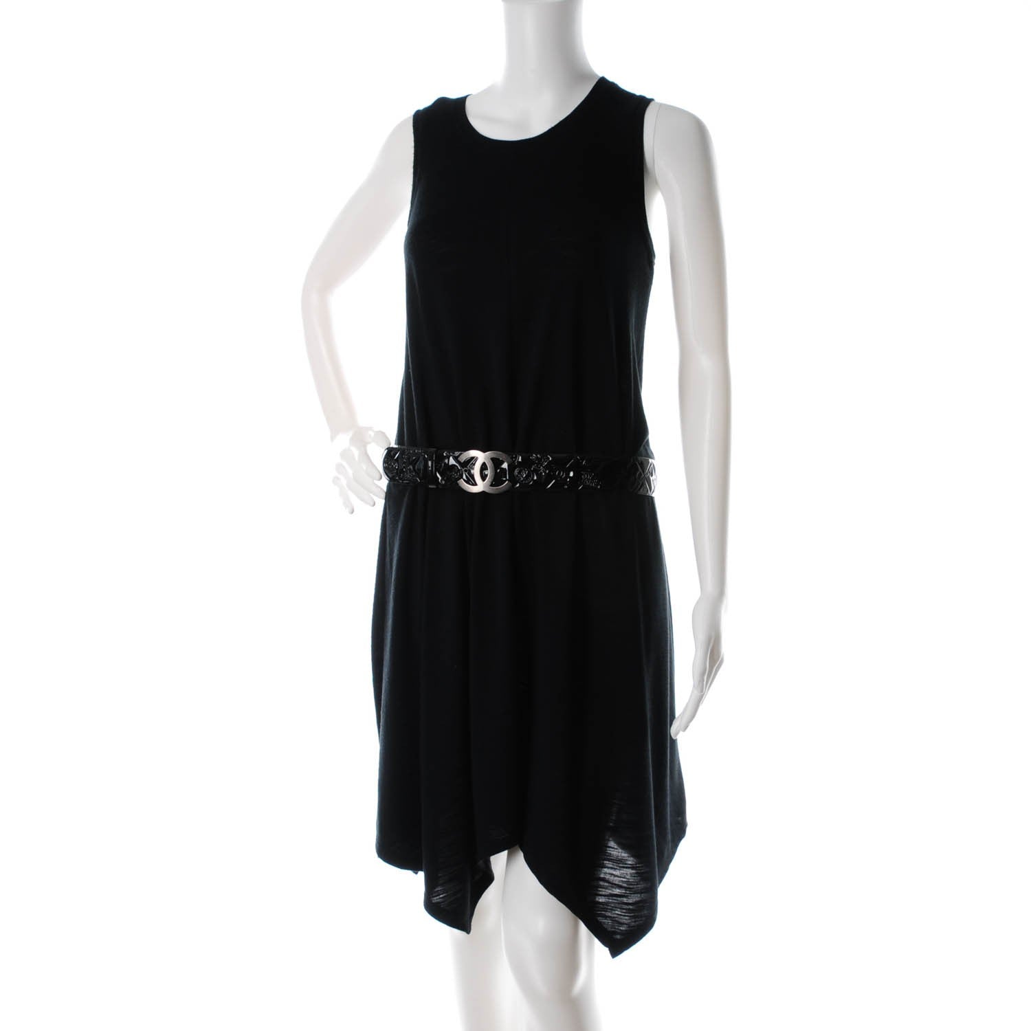 Chanel Patent Calfskin Quilted Lucky Symbols CC Belt 85 34 Black 2 of 7